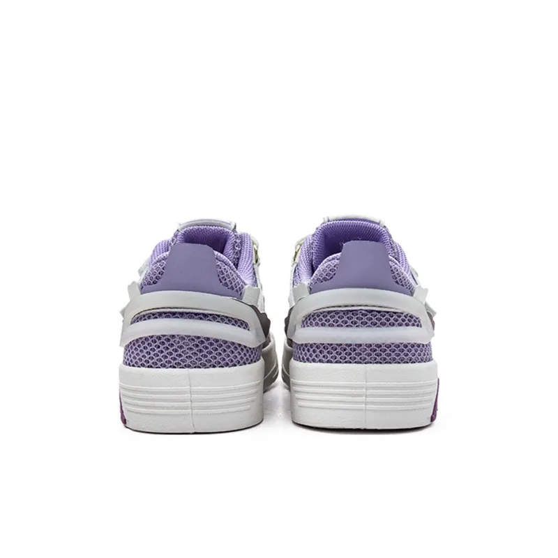 KAPPA KIDS Anti Slip Wear Resistant Breathable Lightweight Low Top Kids' Skateboarding Shoes Beige White Purple Kids'-4