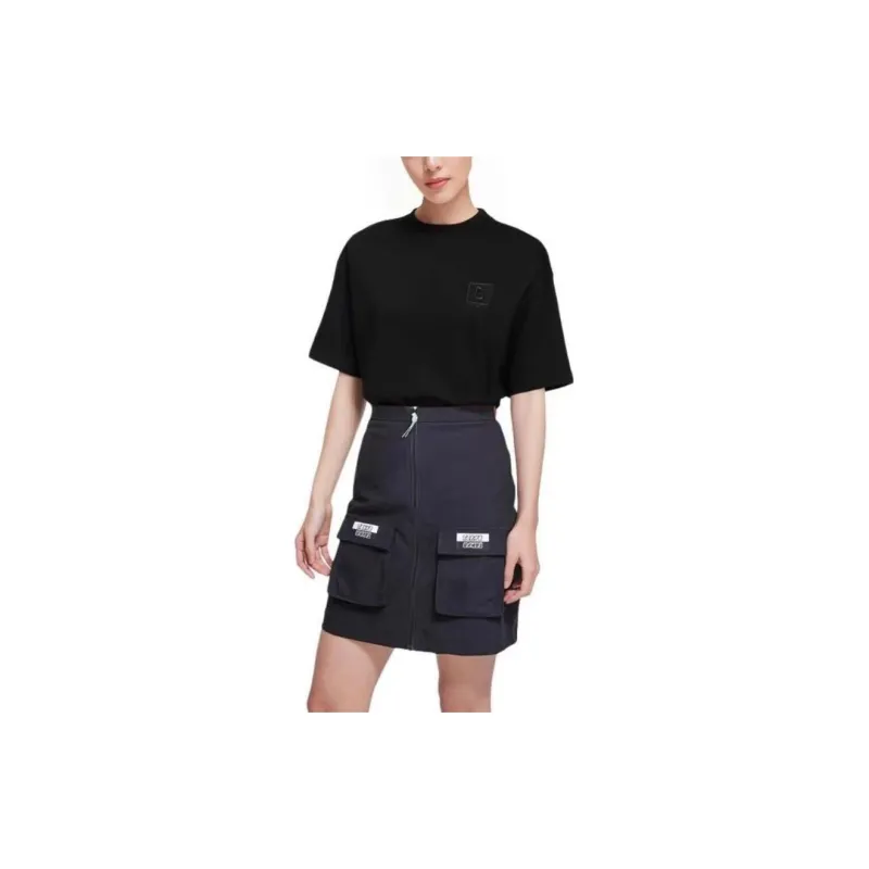Burberry SS23 Letter Embroidery Drop Shoulder T-shirt Black-2