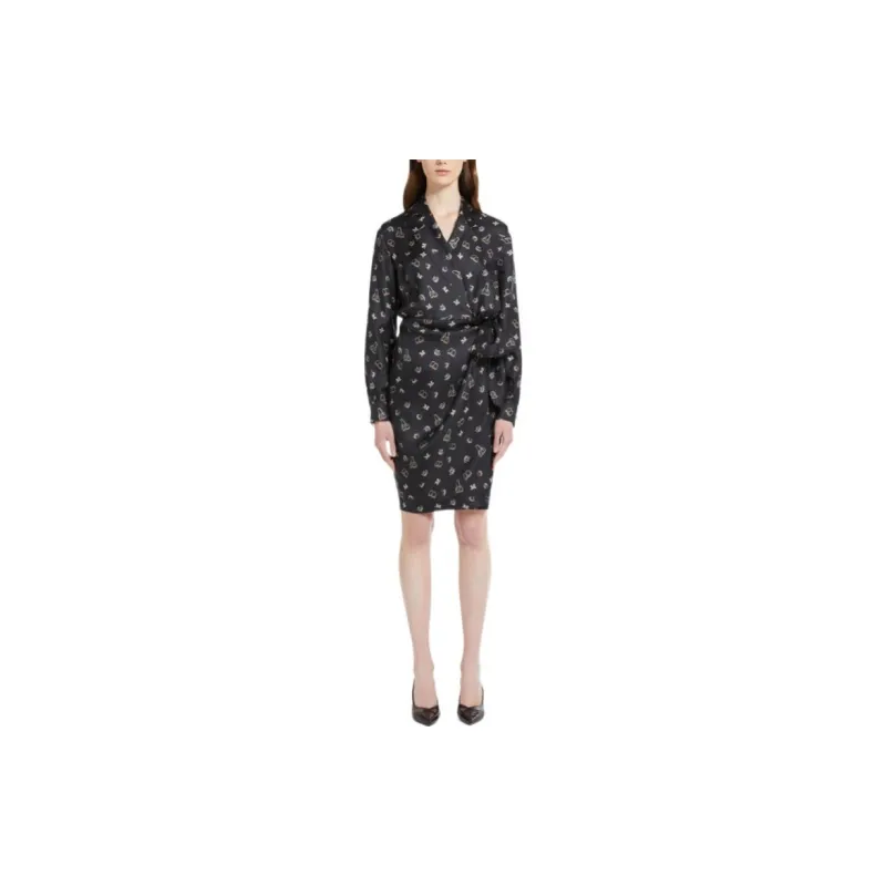 MaxMara All-Over Patterned Long-Sleeved Dress-1
