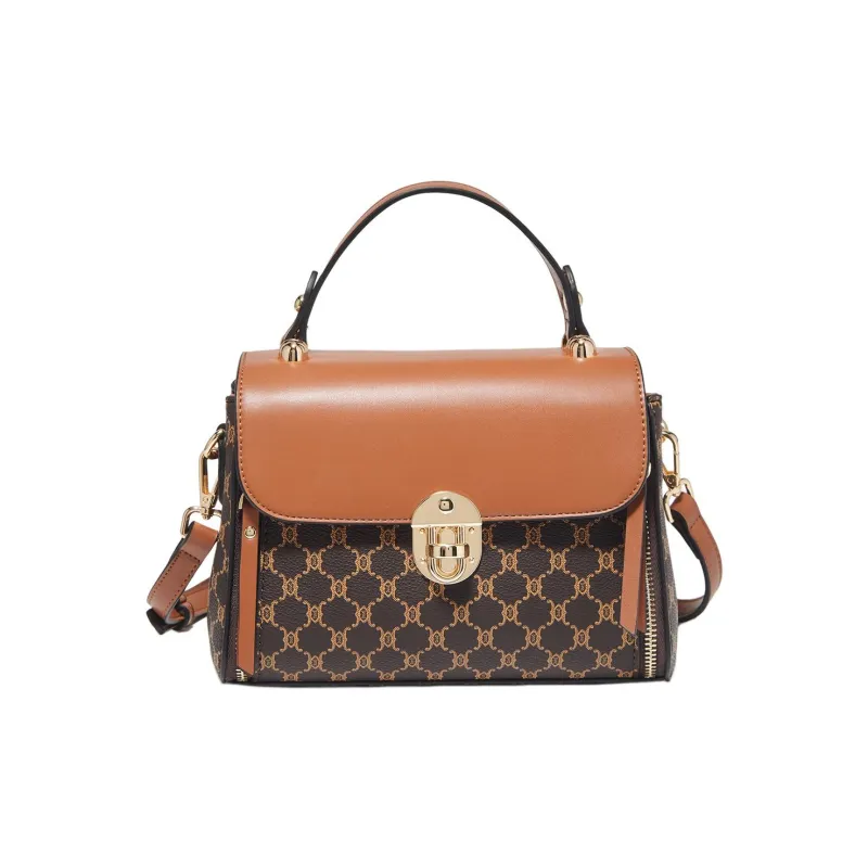 Marino Orlandi Synthetic Leather Kelly Bag Shoulder Bag Crossbody Bag Handbag Large Size Women's Coffee-16