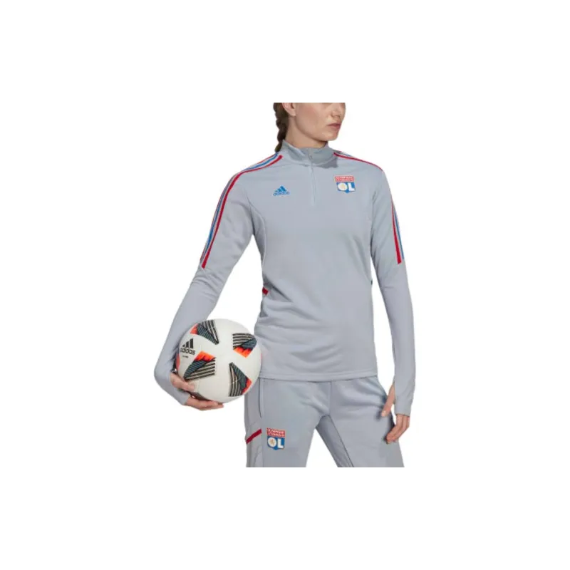 Adidas OLYMPIQUE LYONNAIS TIRO 21 TRAINING TOP Soccer Jerseys Women's Halo Silver-3