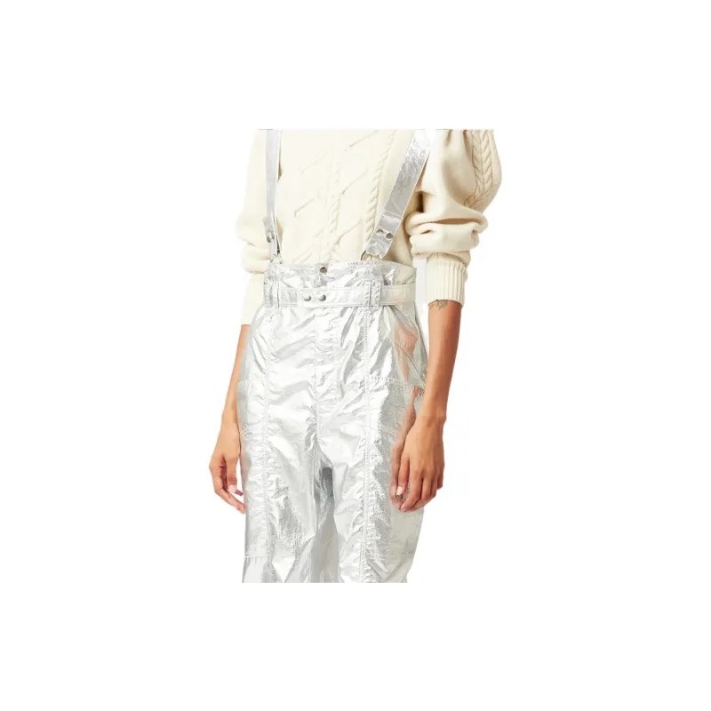 ISABEL MARANT Knitted Sweatpants Women's Silver-4