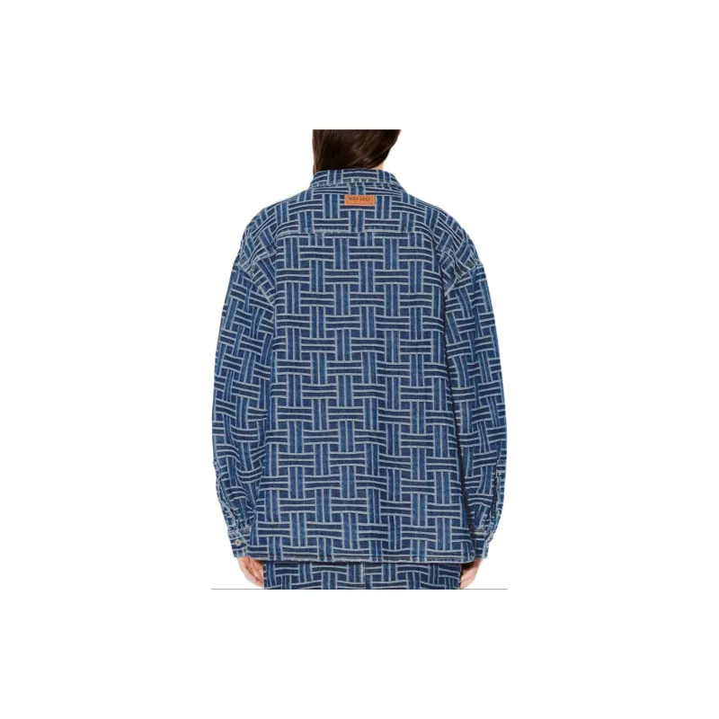 KENZO Weave Denim Loose Shirt-4