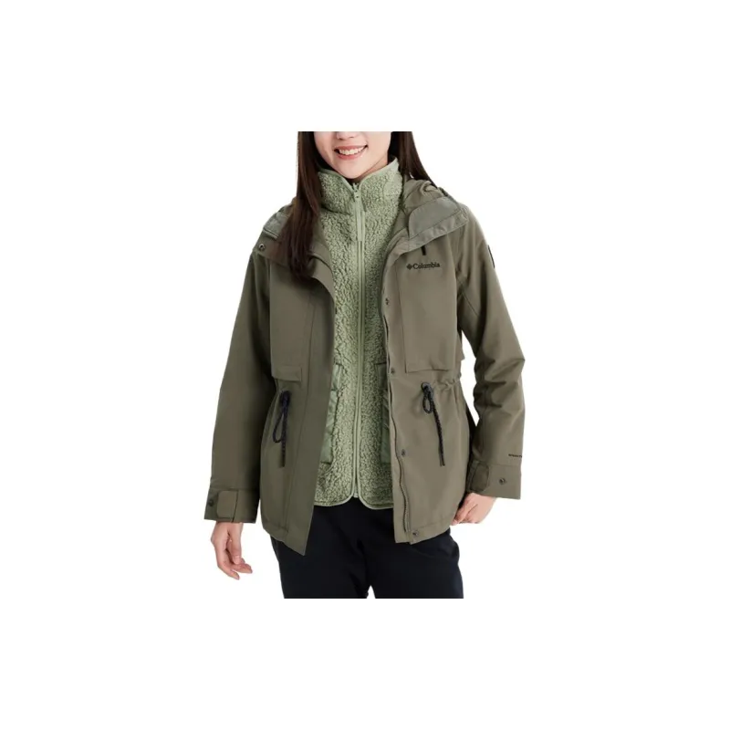 Columbia Waterproof And Windproof Coat Windbreaker Jacket Women's Dark Green-2