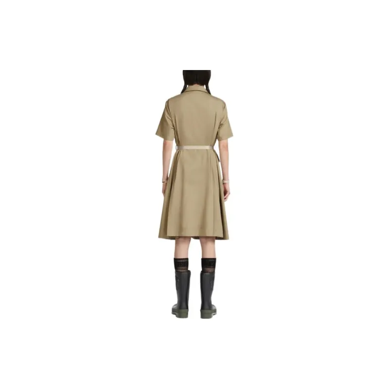 DIOR Short Sleeved Dresses Women's Beige-3