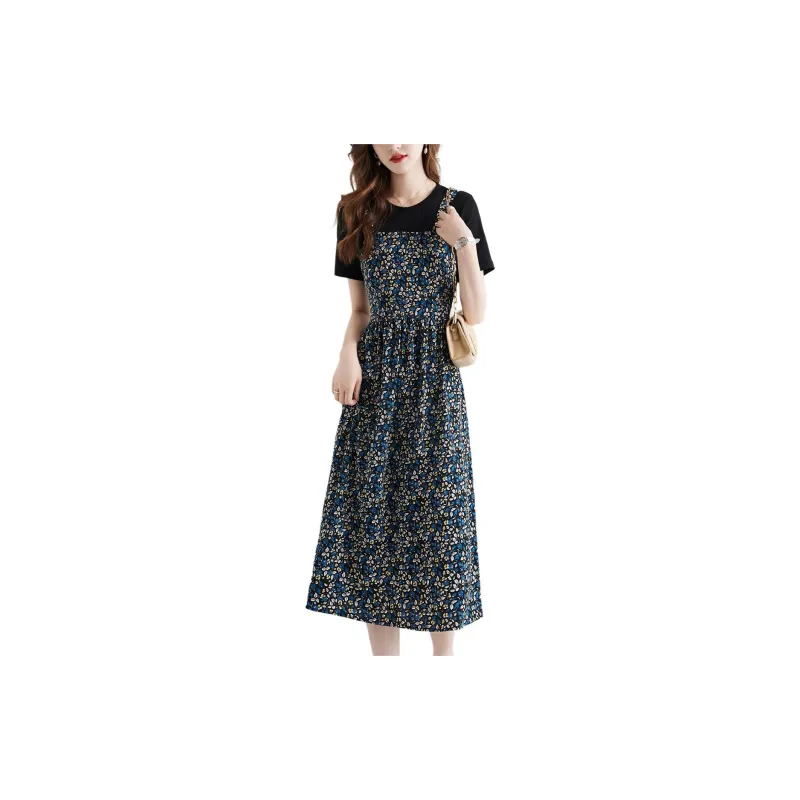 Mo Han Yi Mei Short Sleeved Dress Women's Multicolor-1