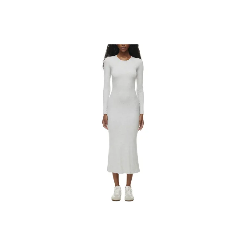 ARITZIA The Group By Babaton Luxe Lounge Serenity Dress Long-Sleeved Dresses Women's Heather Chrome-2