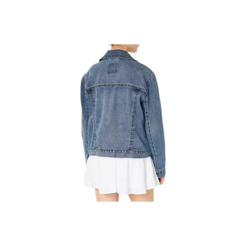 Hollister Denim Jacket Women's Deep Medium Washable-2