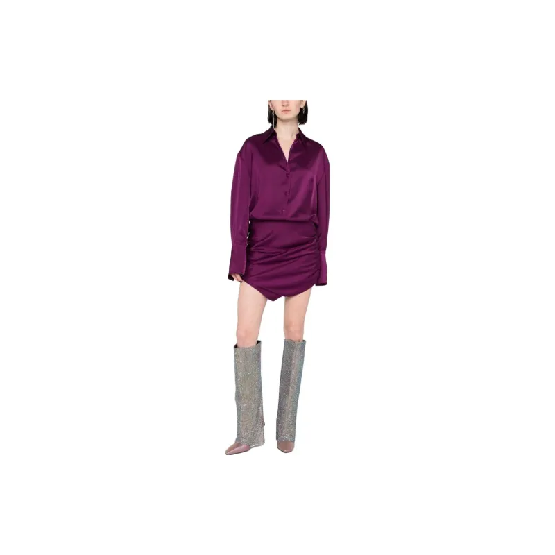 The Attico Hatty Satin Mini Shirtdress-1