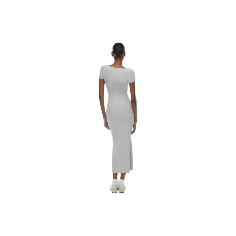 ARITZIA The Group By Babaton Luxe Lounge Shortsleeve Dress Short-Sleeved Dresses Women's Heather Chrome-3