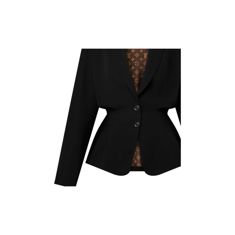 LOUIS VUITTON Wool Crepe Drawstring Blazer-5