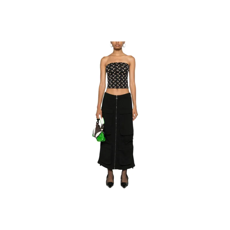 Marine Serre SS24 Strapless Top Women's Black-1