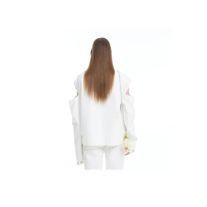 Valeria Obbaco Denim Jackets Women's White-2