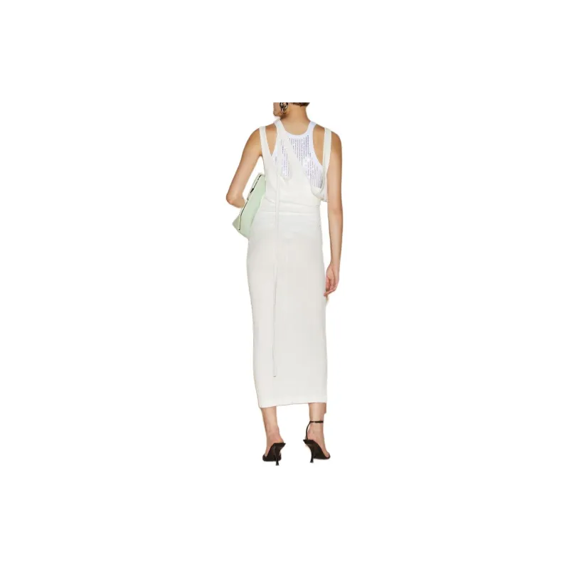 The Attico Ribbed Asymmetric Midi Dress-2