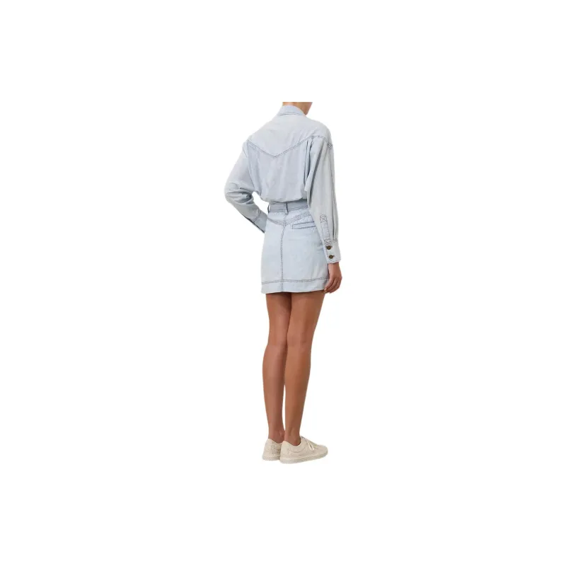 Zimmermann SS24 Denim Short Skirts Women's Blue Smoke-3