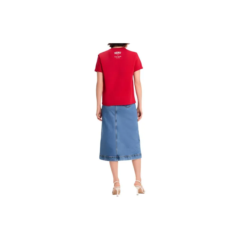 Kate Spade x Heinz Letter Print Crew Neck Short-Sleeved T-Shirt T-Shirt Women's Red-2