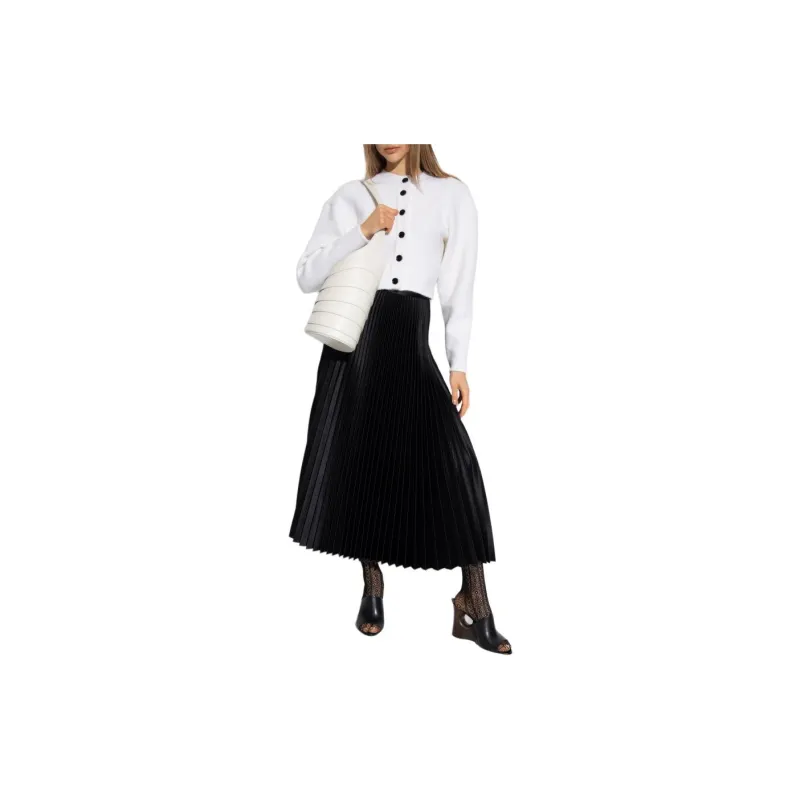 Alaia Buttoned Crewneck Cropped Cardigan-1