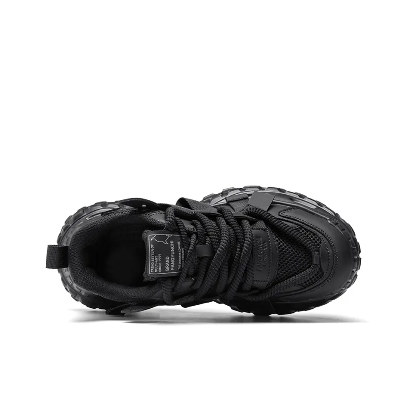 YIVELOVE Anti-Slip Wear-Resistant Low-Top Chunky Sneakers Men's Gray-9