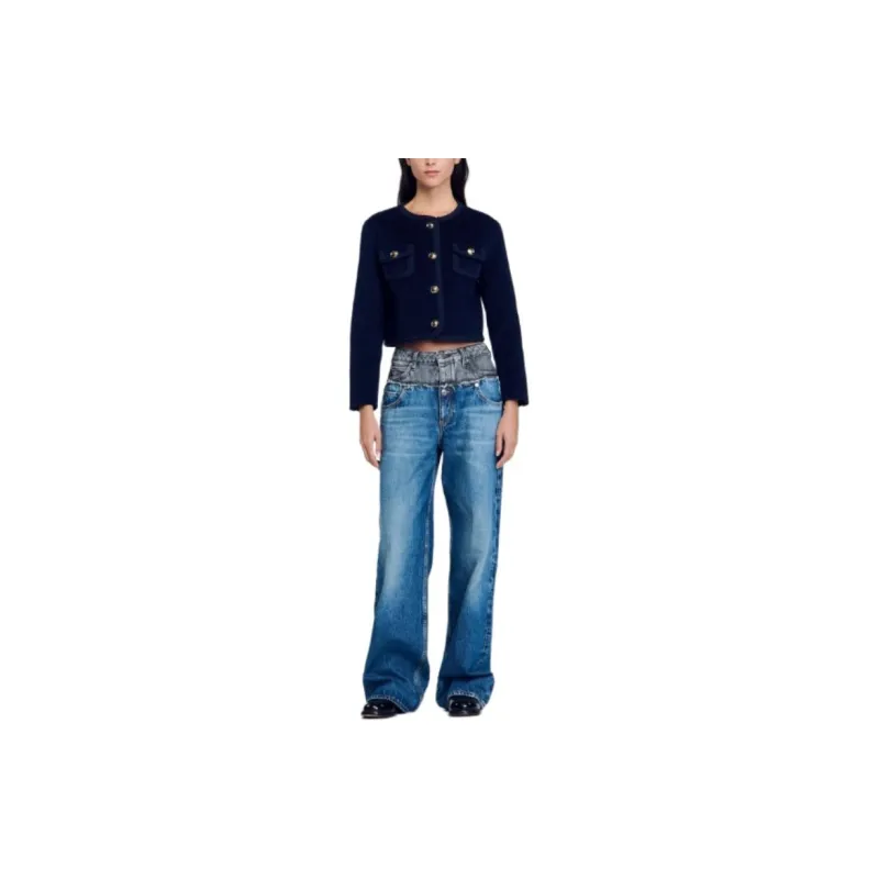 Sandro Cropped Felted Jacket-1