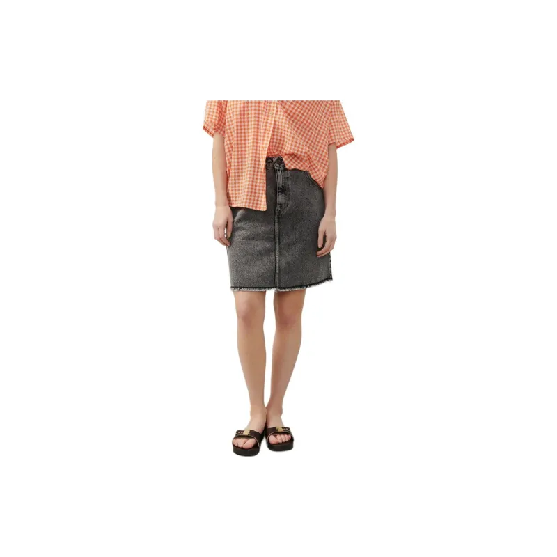 AMERICAN VINTAGE A.M FW24 JUPE FEMME YOPDAY Denim Short Skirts Women's Pepper Ash-2