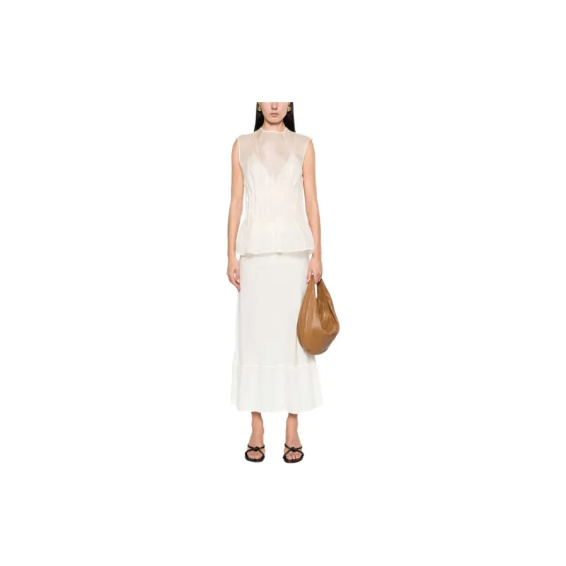 KHAITE Westin Semi sheer Silk Blouse-1