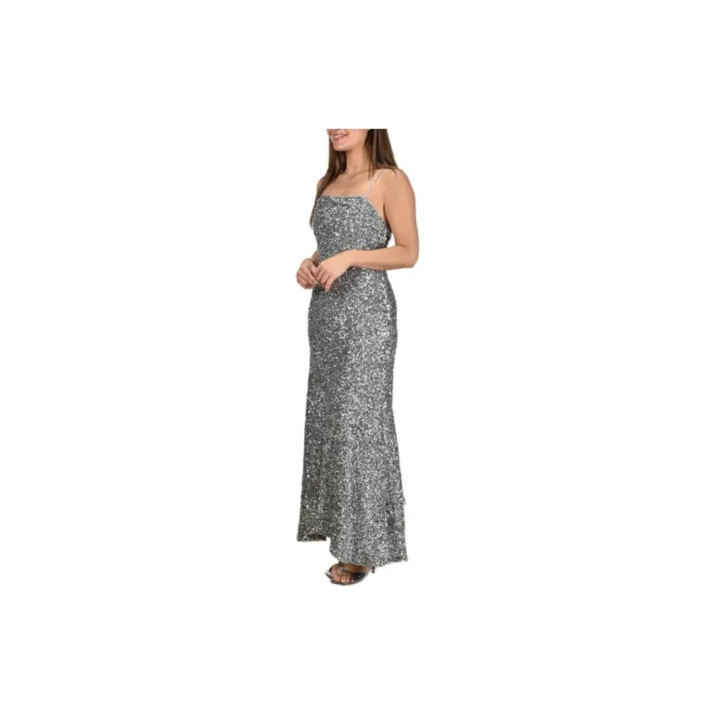 GANNI 3D Sequins Long Slip Dress-2