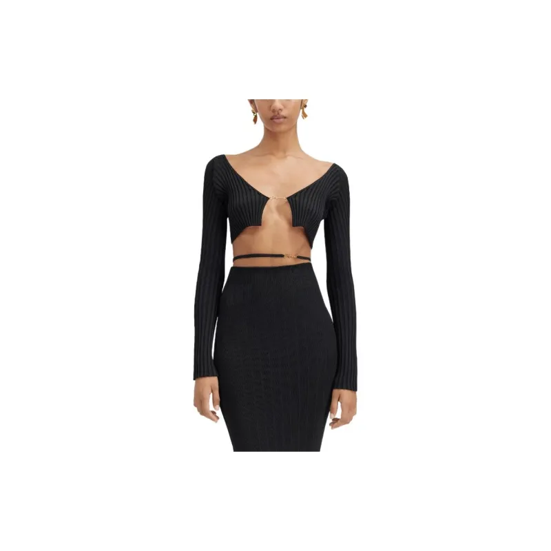 Jacquemus La Maille Pralu Micro Charm Logo Cardigan Pink-13