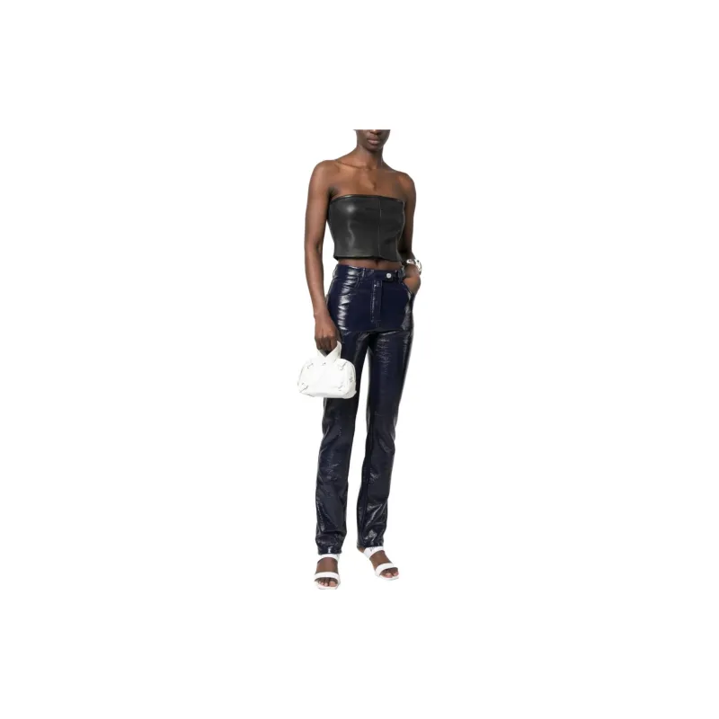 COURREGES Straight leg Vinyl Trousers-1