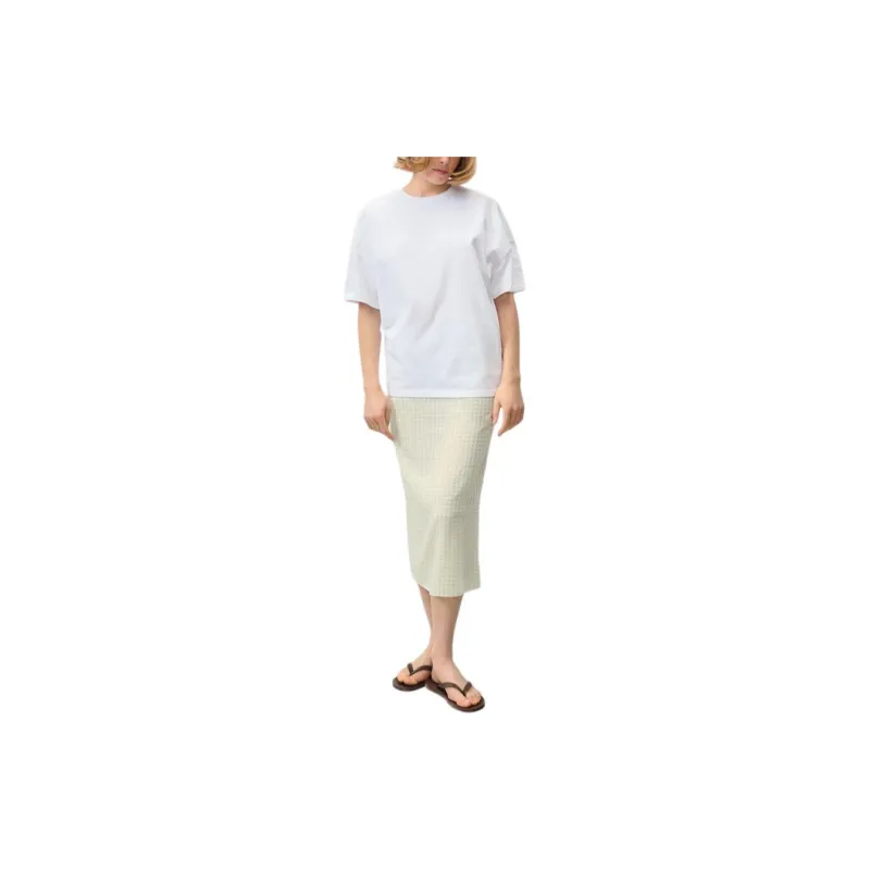 AMERICAN VINTAGE A.M SS24 JUPE FEMME PYKOBOO Casual Long Skirts Women's Vichy Opal Green-2