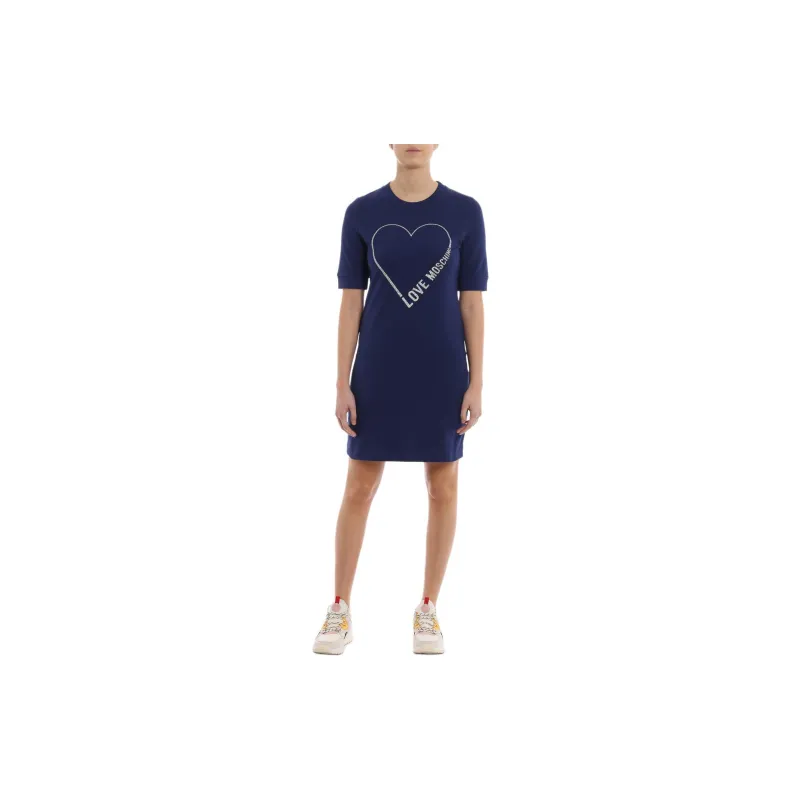 LOVE MOSCHINO Short Sleeved Dresses Women's Blue Purple-1