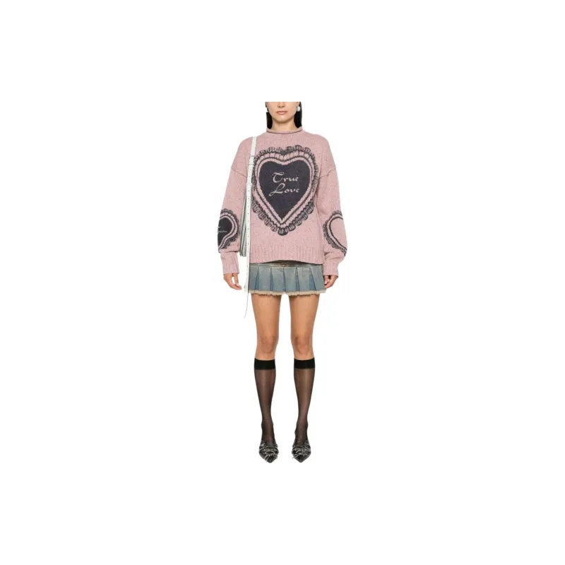 Acne Studios Heart print Chunky knit Jumper-1