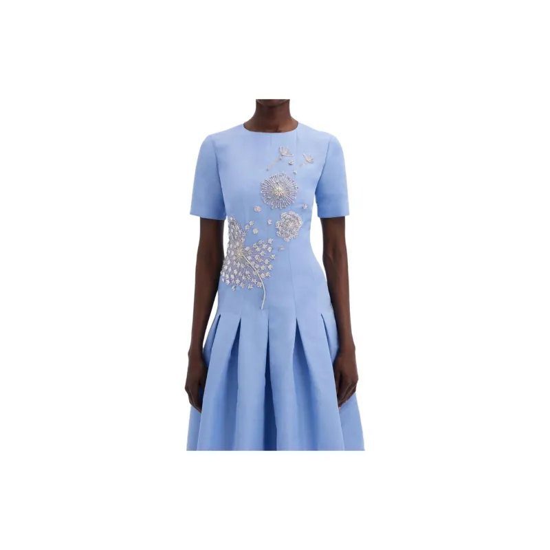 Oscar De La Renta Dandelion Crystal-embroidered Faille Gown-1