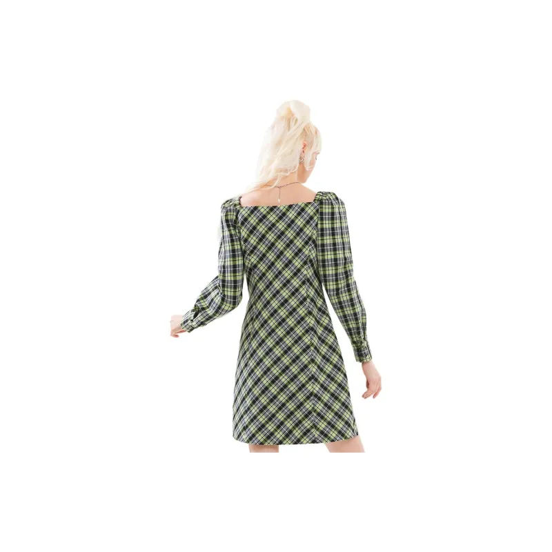 Hush Puppies Long Sleeved Dresses Women's Yellow Green-0