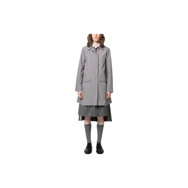 THOM BROWNE Long Sleeved Button Fastened Coat-1