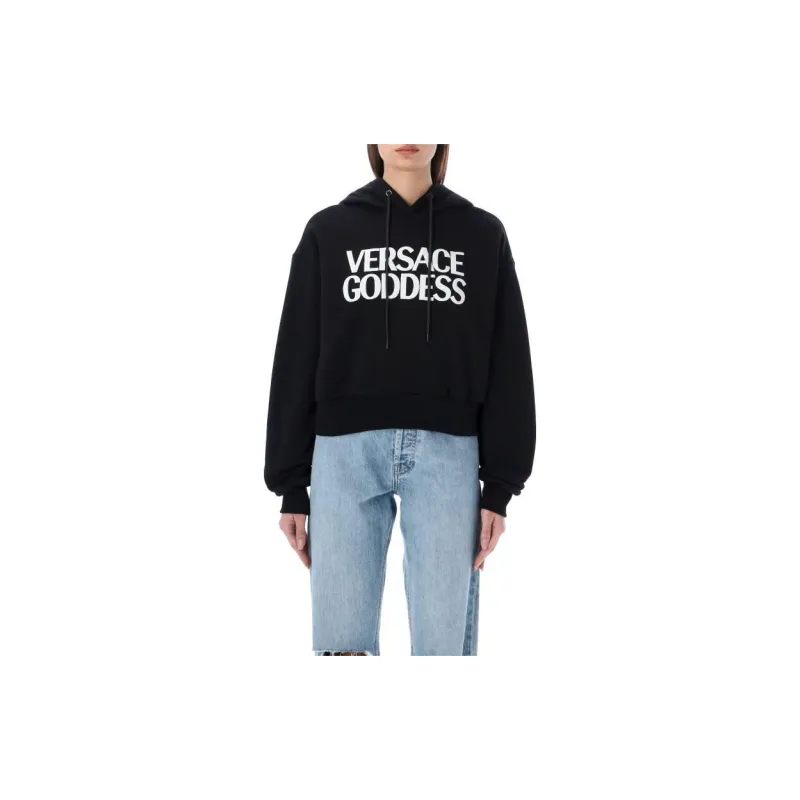 VERSACE Goddess Printed Drawstring Hoodie-2