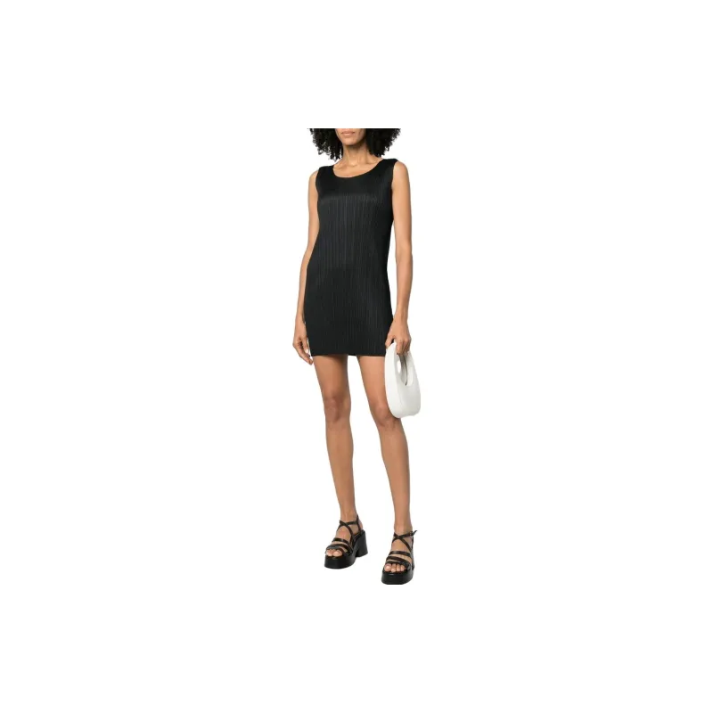 PLEATS PLEASE ISSEY MIYAKE Crewneck Long Tank Top-1