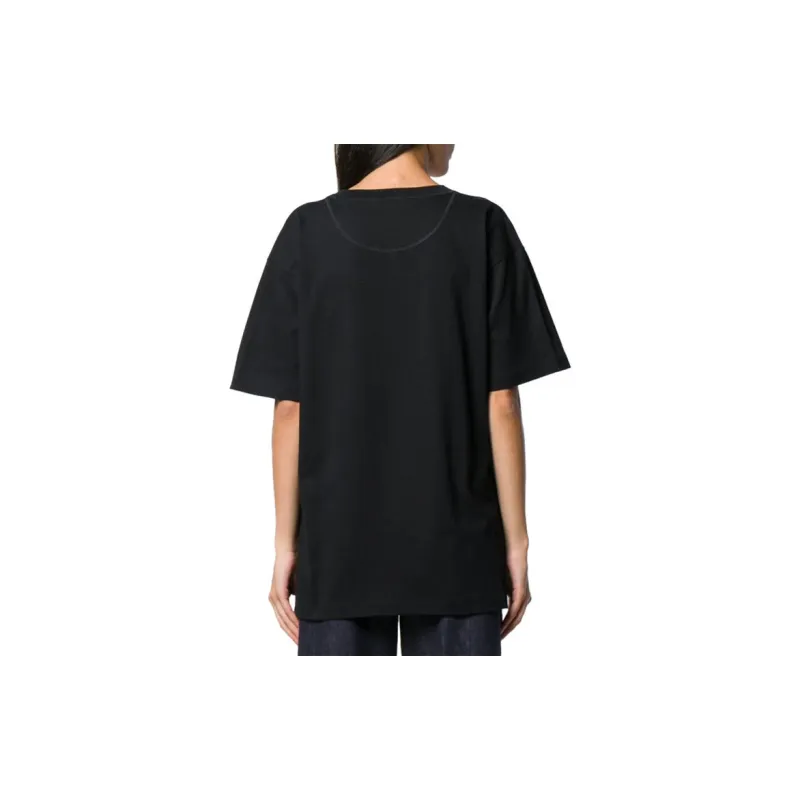 FENDI Drop Shoulder Sleeve T Shirt Women's Black-3