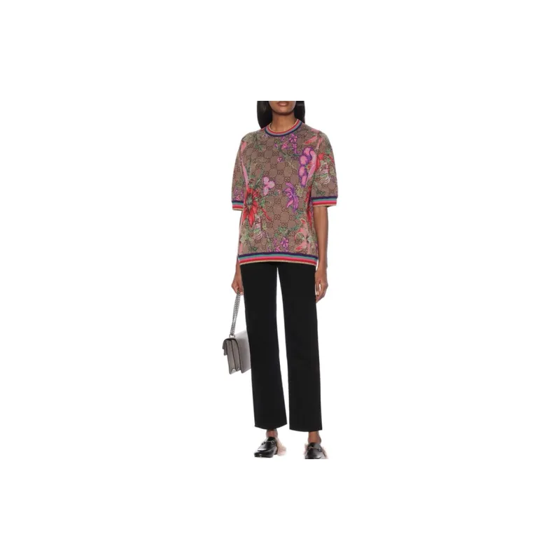 GUCCI T-Shirts Women's Brown-3