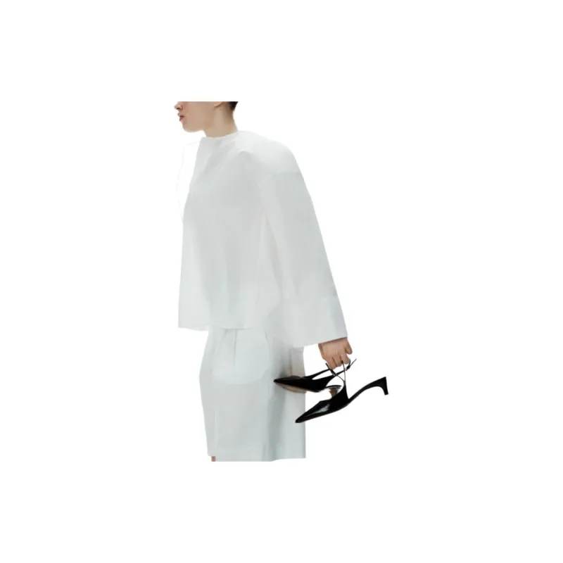 ARKET Drop Shoulder Sleeve T Shirt Women's White-3