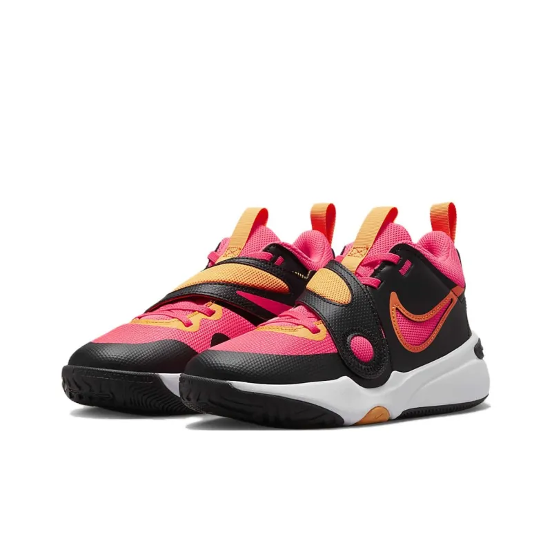 Nike Team Hustle D11 GS 'Black Hot Punch'-2