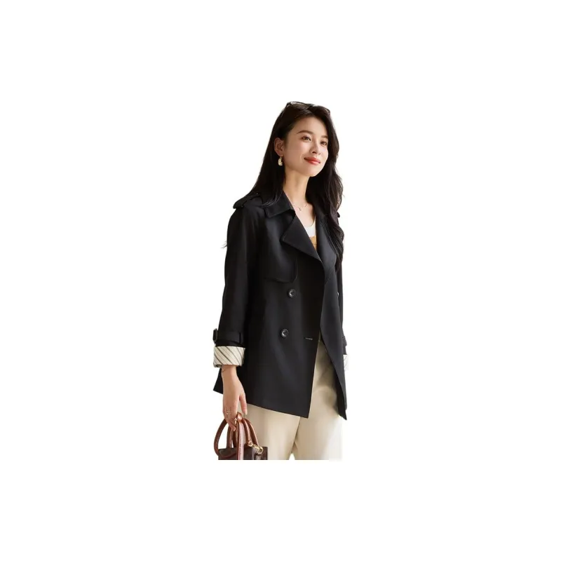 Yi Mengyuan Cropped Trench Coat Women's-6