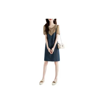 XWI Short Sleeved Dress Women's Denim Dark Blue