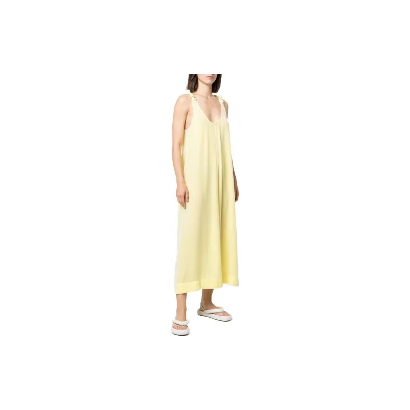 GANNI Sleeveless Dresses Women's Yellow-2