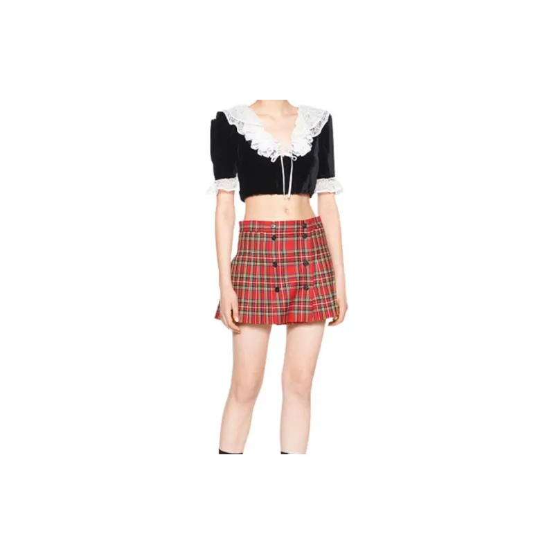 MIU MIU FW22 Casual Short Skirts Women's Red-1