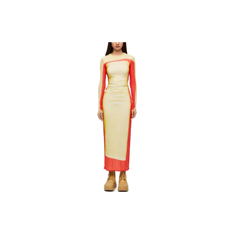 LOEWE Tube Dress 'Yellow/Red'-1