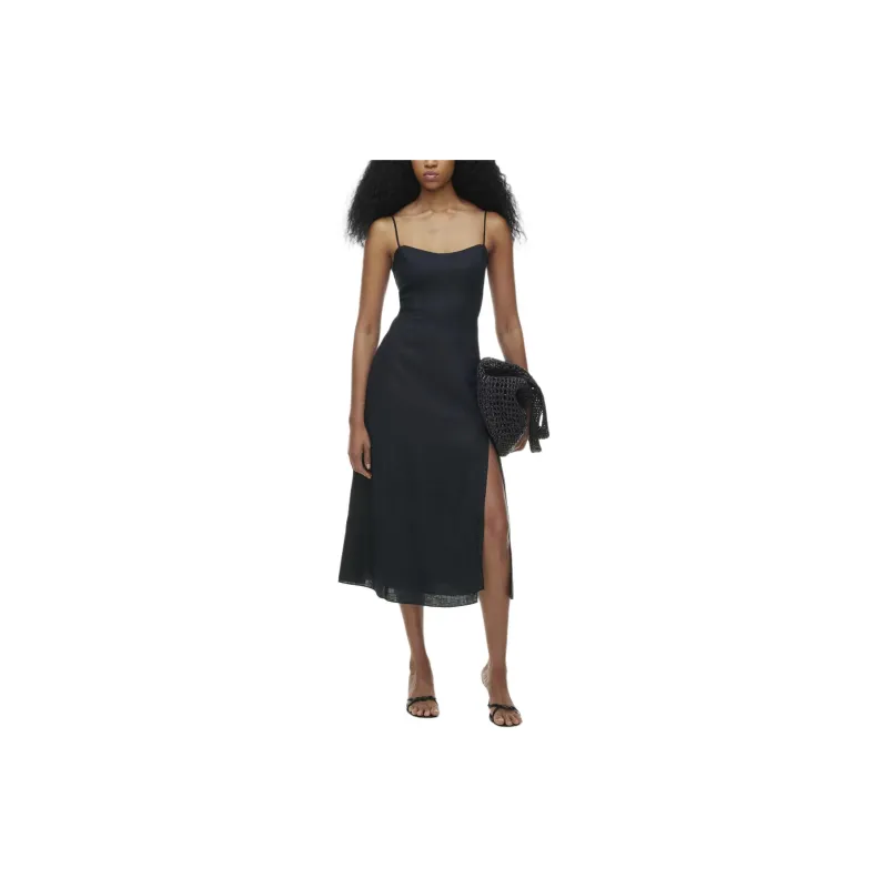 ARITZIA Wilfred Barrafina Linen Dress Slip Dresses Women's Dark Night Navy/Blackout Navy-2