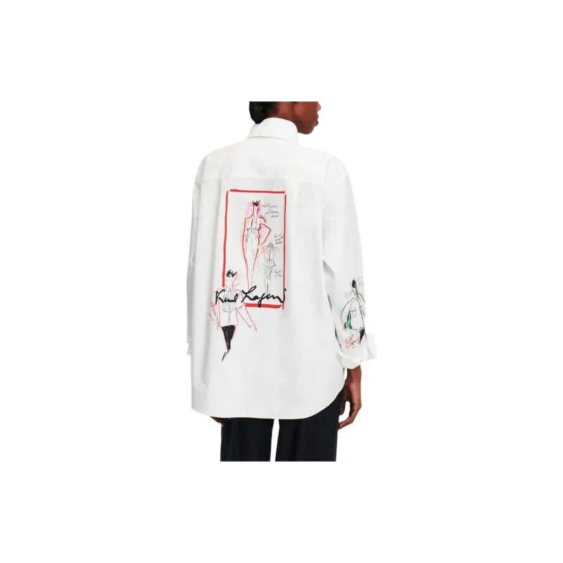 KARL LAGERFELD / Karl Lagerfeld Jeans Archive Sketch Organic cotton Shirt-3