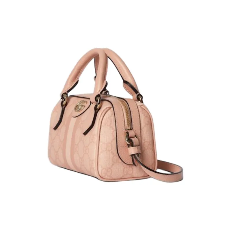 GUCCI Canvas Bag, Shoulder Bag, Crossbody Bag, Handbag Extra Mini Unisex Gray Pink-1