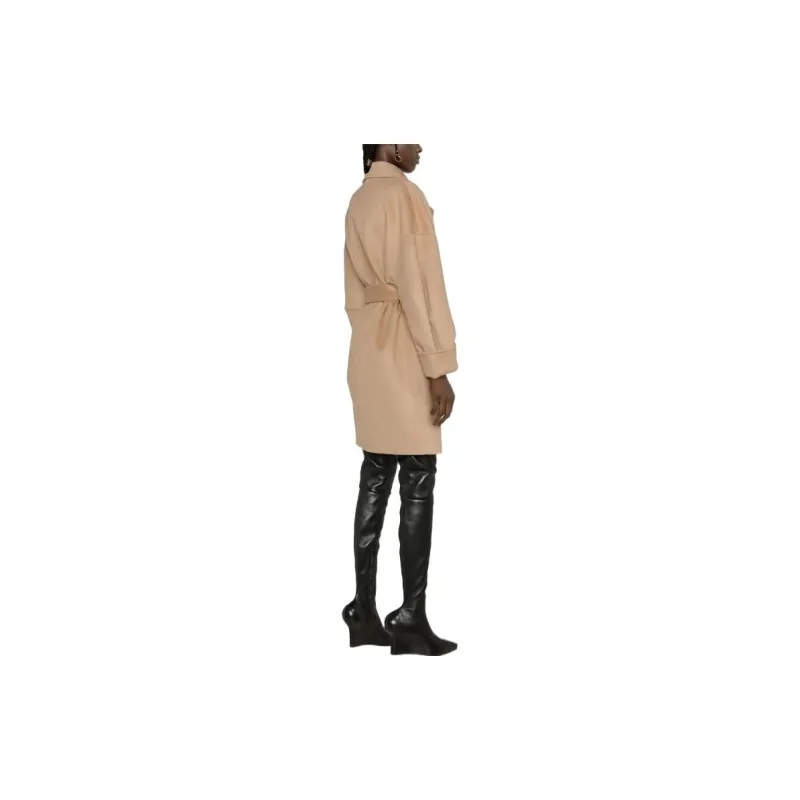 BALMAIN Coats Women's Beige-3