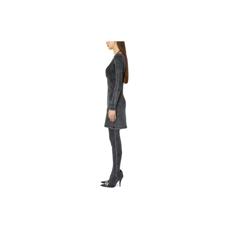 DIESEL Long Sleeved Dresses Women's Black-2